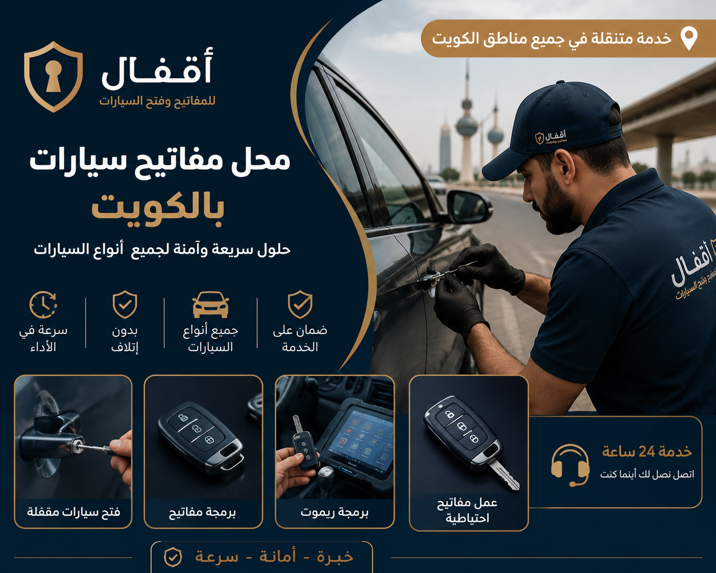 أدوات فك التشفير المتقدمة وبرمجة السيارات الفارهة المستخدمة من قبل فنيي شركة أقفال بالكويت
